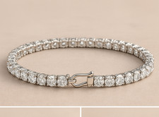 7.00 Ct Treated Natural Diamond Bracelet 14K White Gold Certified
