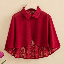 Women Lace Chiffon Shawl Cape