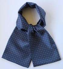 Silk cravat, blue with pink