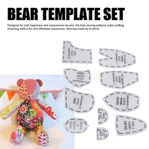 Memory bear template ruler set - template,