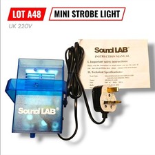 LOT A48 Mini Strobe Light 20W SoundLAB Blue Body DJ Disco Party Effect UK Plug