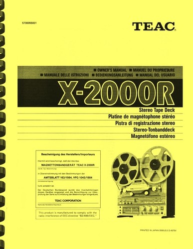 Teac 2000r reel - teac, reel-to-reel