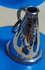 STERLING SILVER VINTAGE BRACELET CHARM   Y77  MEGA PHONE AND SMALL BASKETBALL