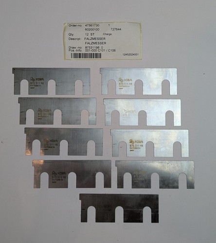 Kba printing machine knife - 9x,