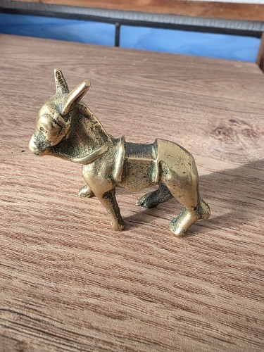 Vintage brass donkey figurine - donkey,