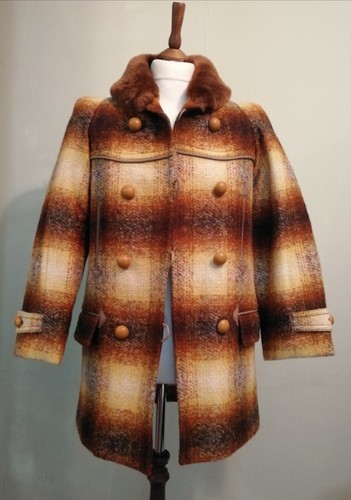 Chloe mohair check coat tan - chloe,