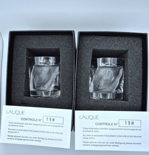 Lalique two owl shot glasses - two,