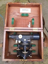 Stanley brass Theodolite surveyors telescope with case 1950's large Z