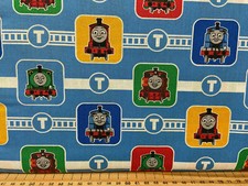 Thomas the Tank Engine 'Thomas & Friends' Cotton Fabric by 1/4 Metre* or Panel