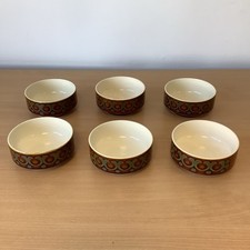 Set Of 6 Vintage Hornsea Pottery BRONTE Soup/Cereal Bowls 1972