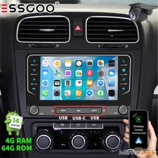 4+64G For VW GOLF MK5 MK6 7" Android 14 Carplay Car Stereo Radio GPS BT USB +CAM
