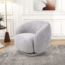 Chenille Single Sofa Swivel Cuddle Armchair Teddy Boucle Accent Tub Chair Lounge