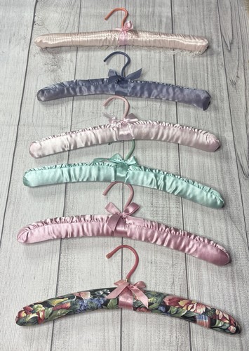 Vintage satin padded hangers - padded,