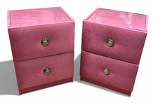 Pair of Pink Velvet Bedside