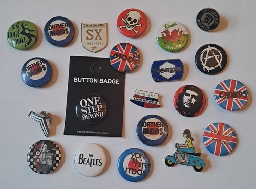 Eighteen scooter badges - scooter,
