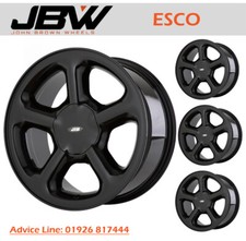8"x17" JBW ESCO ALLOY WHEELS GLOSS BLACK FORD 4x108 FITMENT FIESTA ESCORT (x4)
