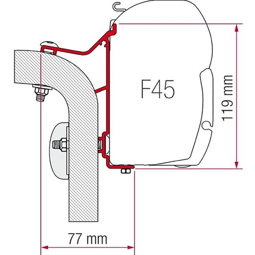 Fiamma 450cm adapter - fiamma, bracket