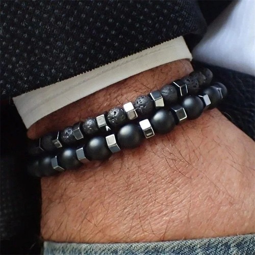 Men gemstone strand - gemstone, bracelet