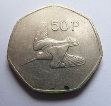 1982 Irish Fifty Pence Coin Old Ireland 50p