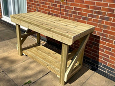 Indoor/Outdoor Wooden Workbench. Garden Work Table. BBQ/Pizza oven Table