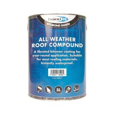 5LTR ALL WEATHER ROOF COMPOUND PAINT REPAIR LEAKS WATERPROOF BITUMEN FELT 5L