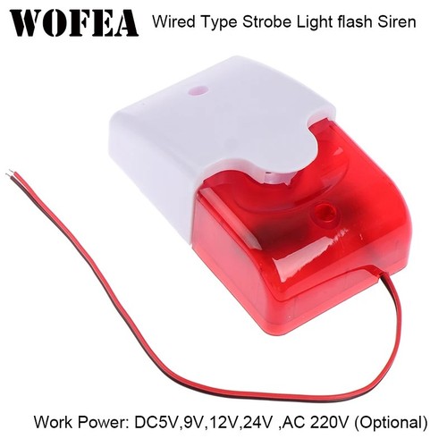 Wired strobe siren 120db sound - wired,