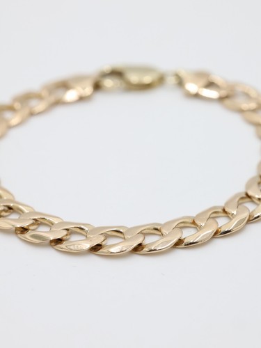 Gold curb bracelet - gold,
