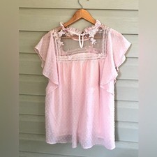 BiBi blush pink Swiss Dot Lace