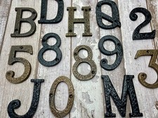 CAST IRON NUMBERS /LETTERS- DOOR NUMBERS/ LETTERS 3" CAST IRON -BLACK/ ANT BRASS