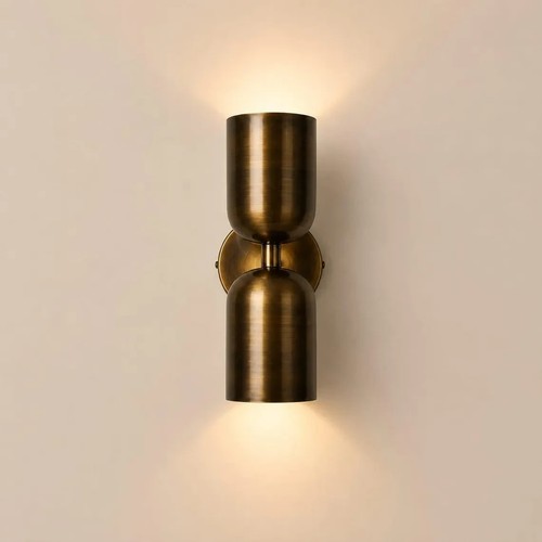 Pair solid brass down wall - brass,