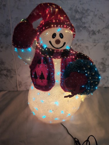 Vintage fiber optic snowman - optic,