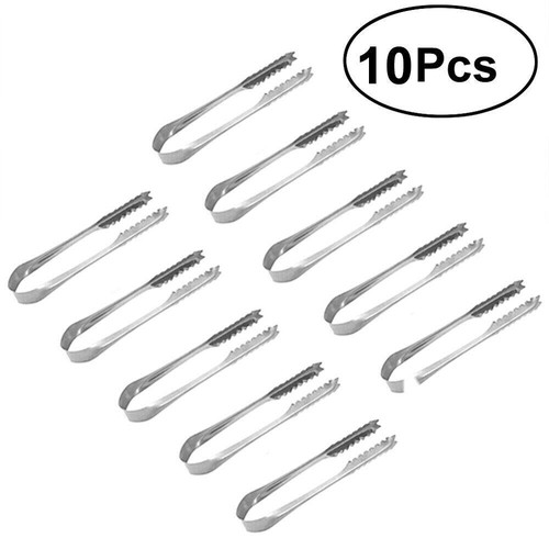 Stainless steel ice tongs x10 - steel,