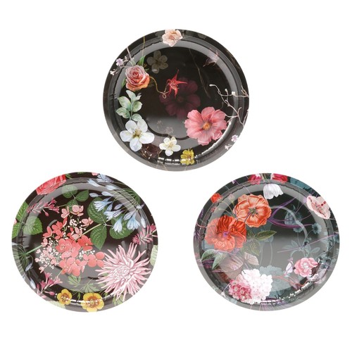 Round serving tray metal - metal, plate