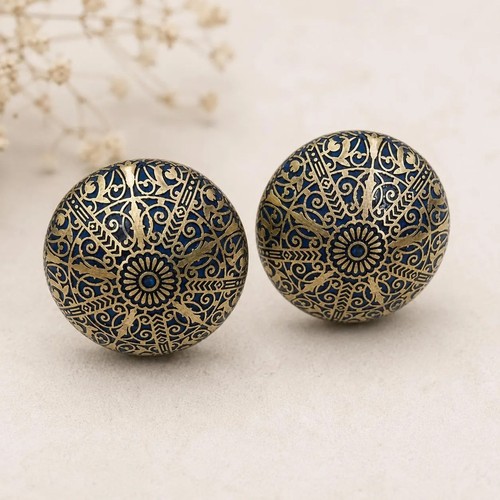 Moroccan blue brass drawer