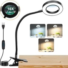 10X Magnifier Glass LED Desk