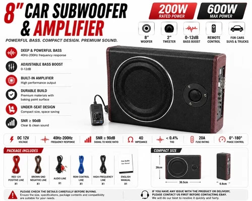 600w active subwoofer - 8'',