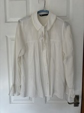 Zara white long sleeve pearl