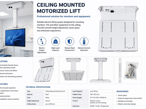 Motorized ceiling monitor - ceiling,