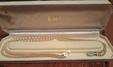 vintage lotus pearl necklace
