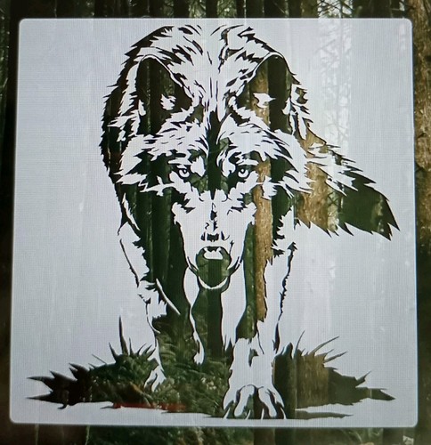 Large wolf reusable stencil - wolf,