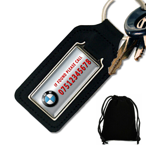 Leather oblong keyring - keyring, /