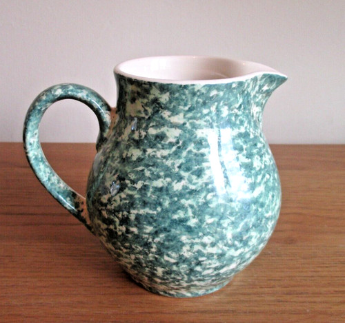 Vintage green jug spongeware - vintage,