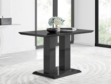 **Seconds** Imperia 4 Modern Black High Gloss Dining Table