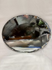 Vintage Mid Century Art Deco Oval Bevelled Edge Mirror Chain And Clasps