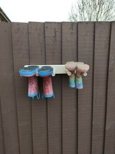 WAXED PROTECTED wellington wellies wooden welly rack boot holder wall mounted 