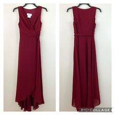 Jenny Packham Bridesmaids Chiffon Wrap Gown Burgundy 0