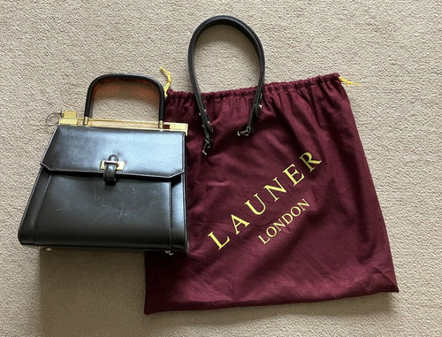 Launer brown handbag with two - handbag,