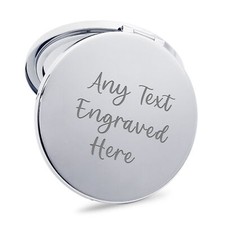 Personalised Compact Mirror Engraved Any Text Birthday Christmas Gift for Her