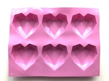 Large Faceted Hearts silicone