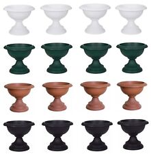 4x Grecian URN Pots 42 cm Round Flower Planter Plant Plastic Base Home Garden